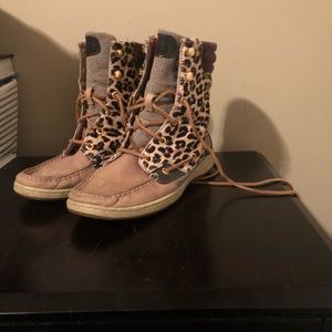 Cheetah lace up boots